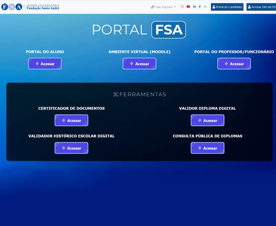 Imagem do site do Portal da Fundação Santo André.