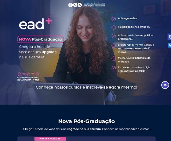 Imagem do site da Pós-Graduação da Fundação Santo André.
